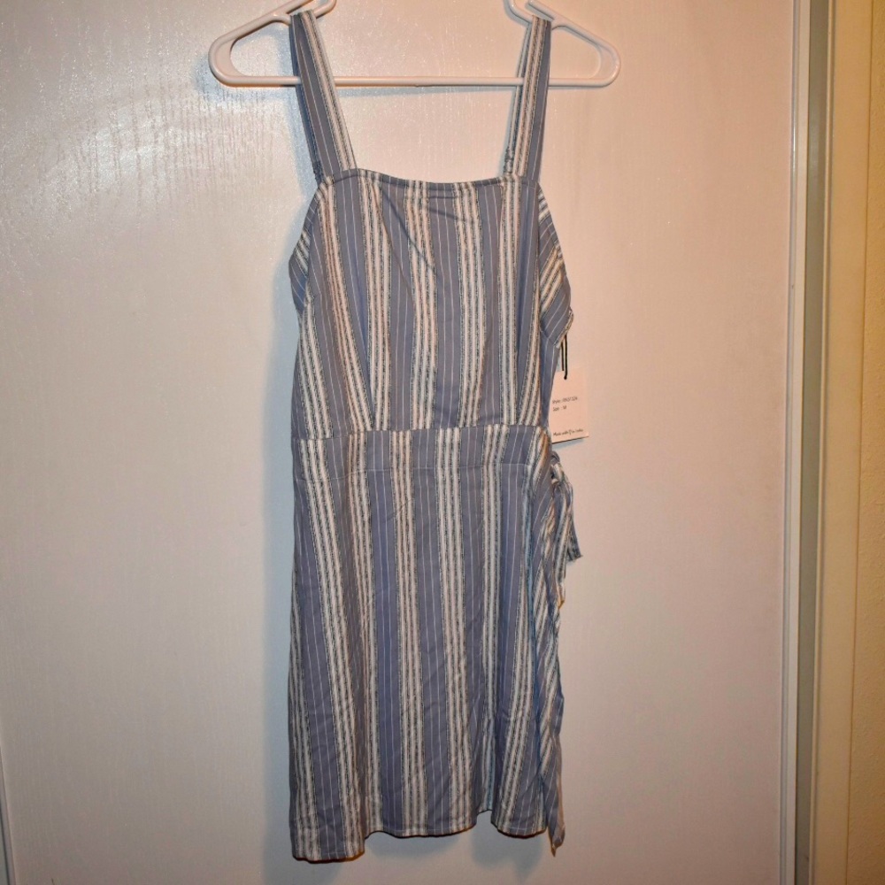 NWT Japra Sleeveless Baby Blue & Ivory Striped Romper Shorts/Skirt